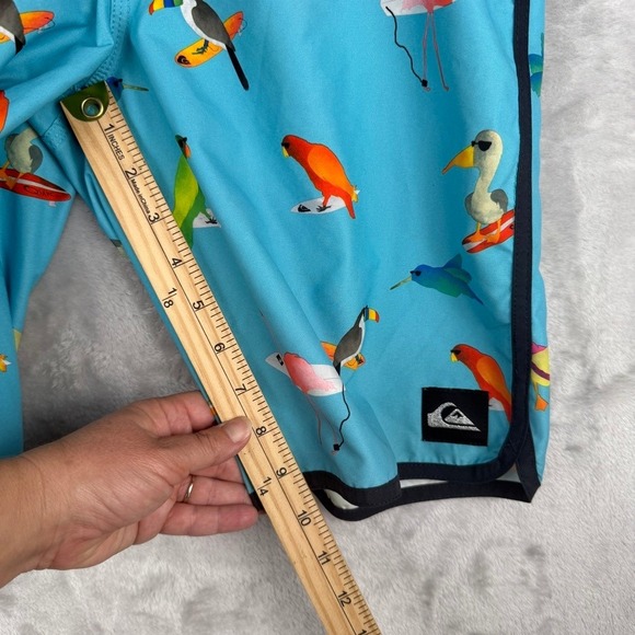 Quiksilver Mens Swim Trunks Board Shorts Blue Bird Print Size‎ 28 - Picture 4 of 5